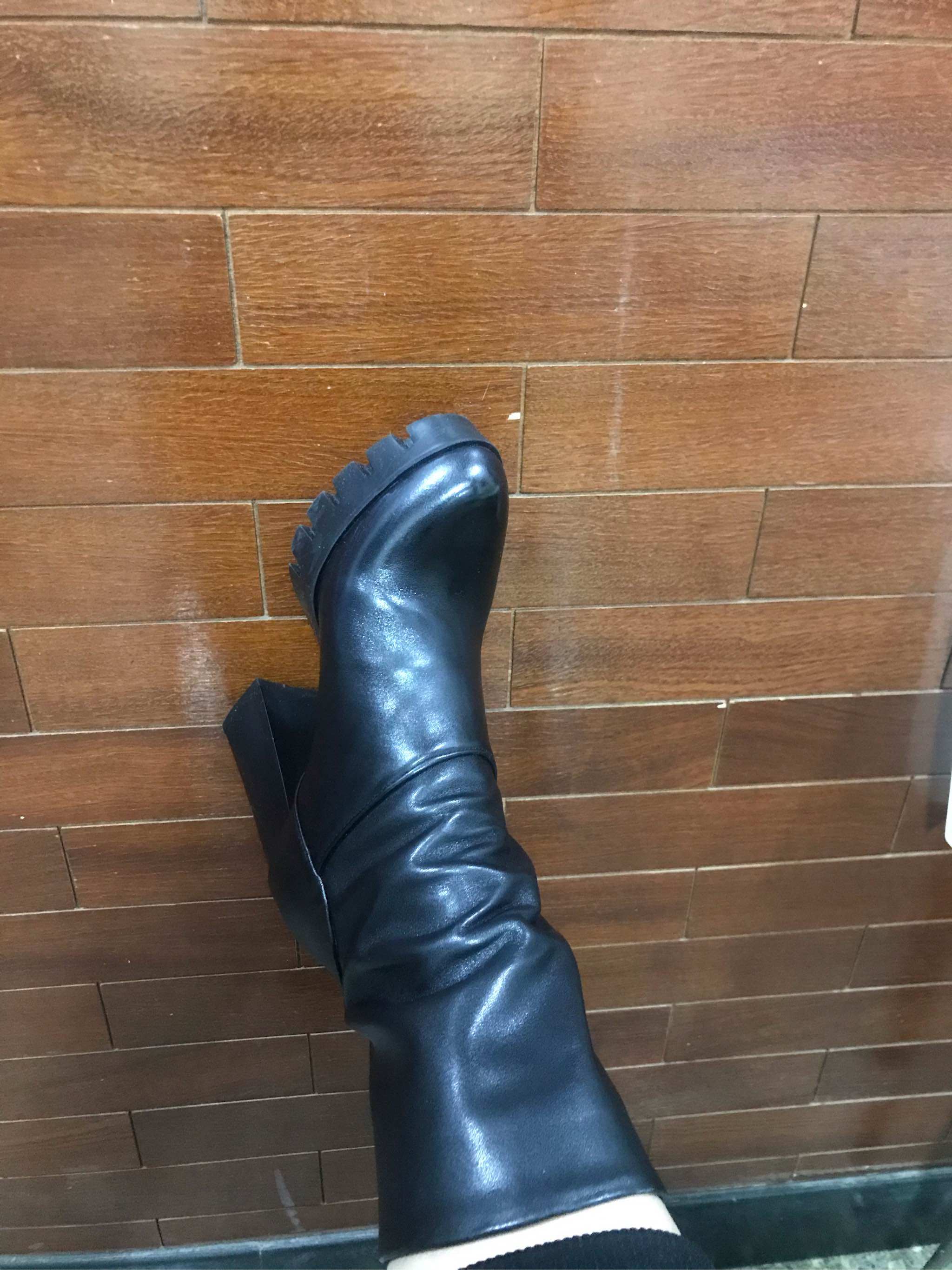 不过膝长靴女2021冬季新款绒面高筒靴显瘦小个子150