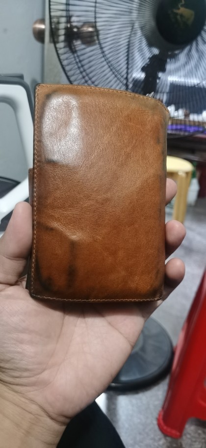 原创手工文艺竖款牛皮钱包男短款大容量软皮真皮钱夹