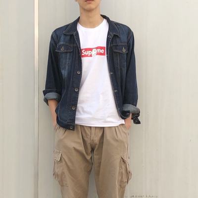 2019夏季新款男士短袖t恤大码纯棉上衣服圆领打底衫半袖潮流体恤