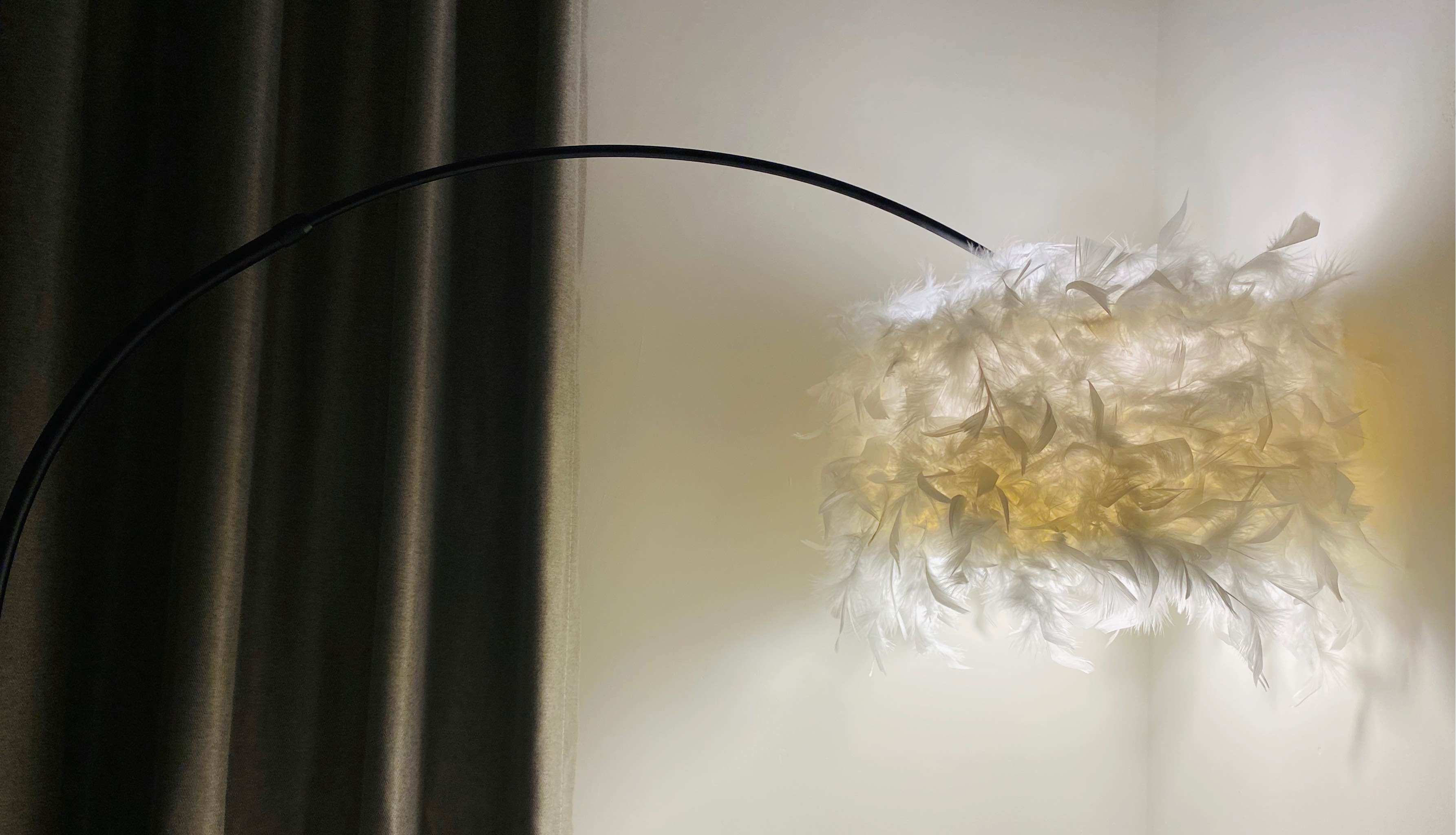 羽毛灯钓鱼灯落地灯极简卧室ins风少女北欧客厅网红床头立式台灯