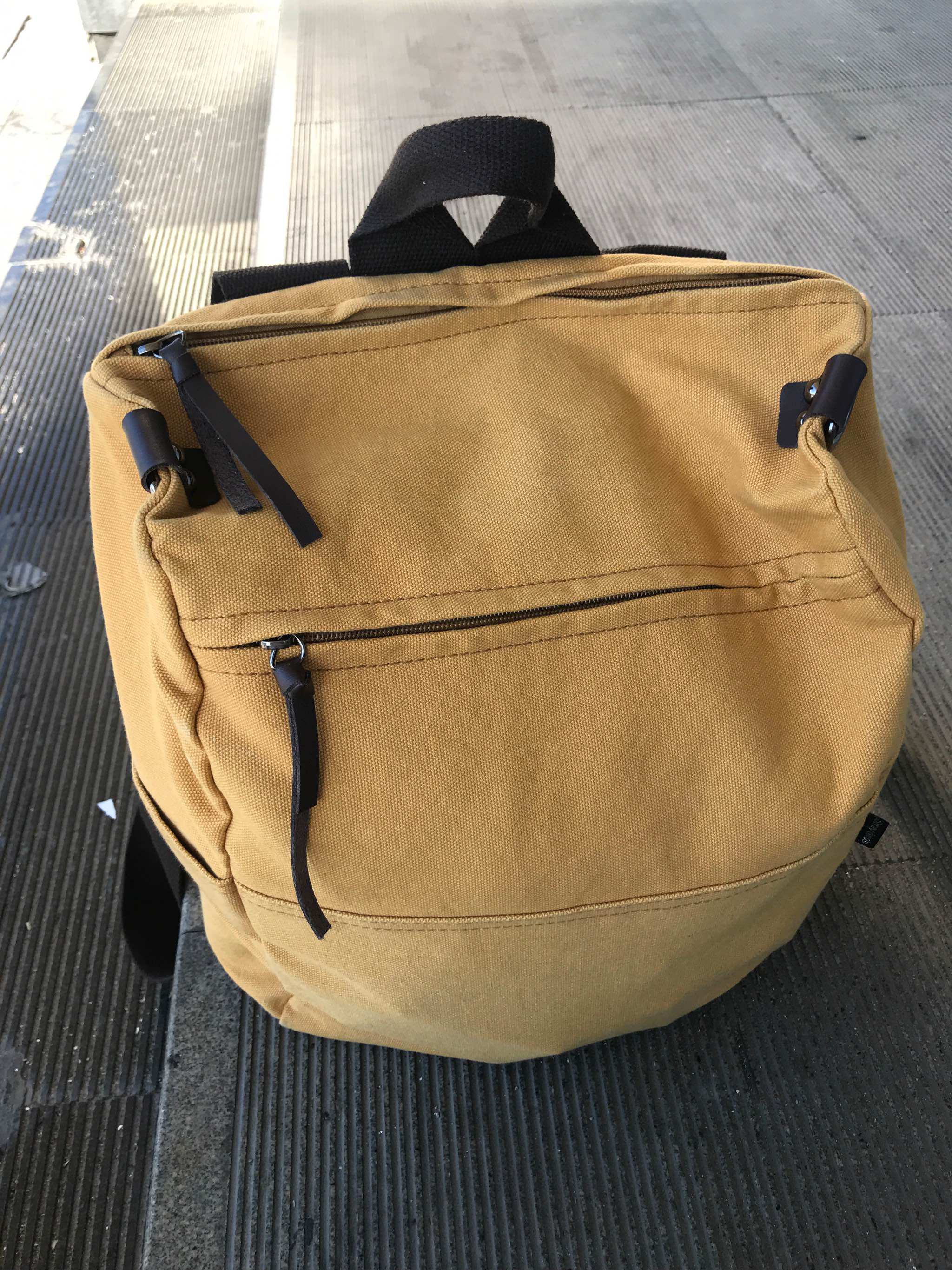 多用双肩包女韩版原宿大学生书包女大容量帆布斜跨包旅行bf背包女