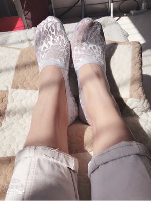 宝娜斯日系蕾丝短袜纯棉袜底硅胶防滑隐形袜子女船袜浅口薄款冰丝