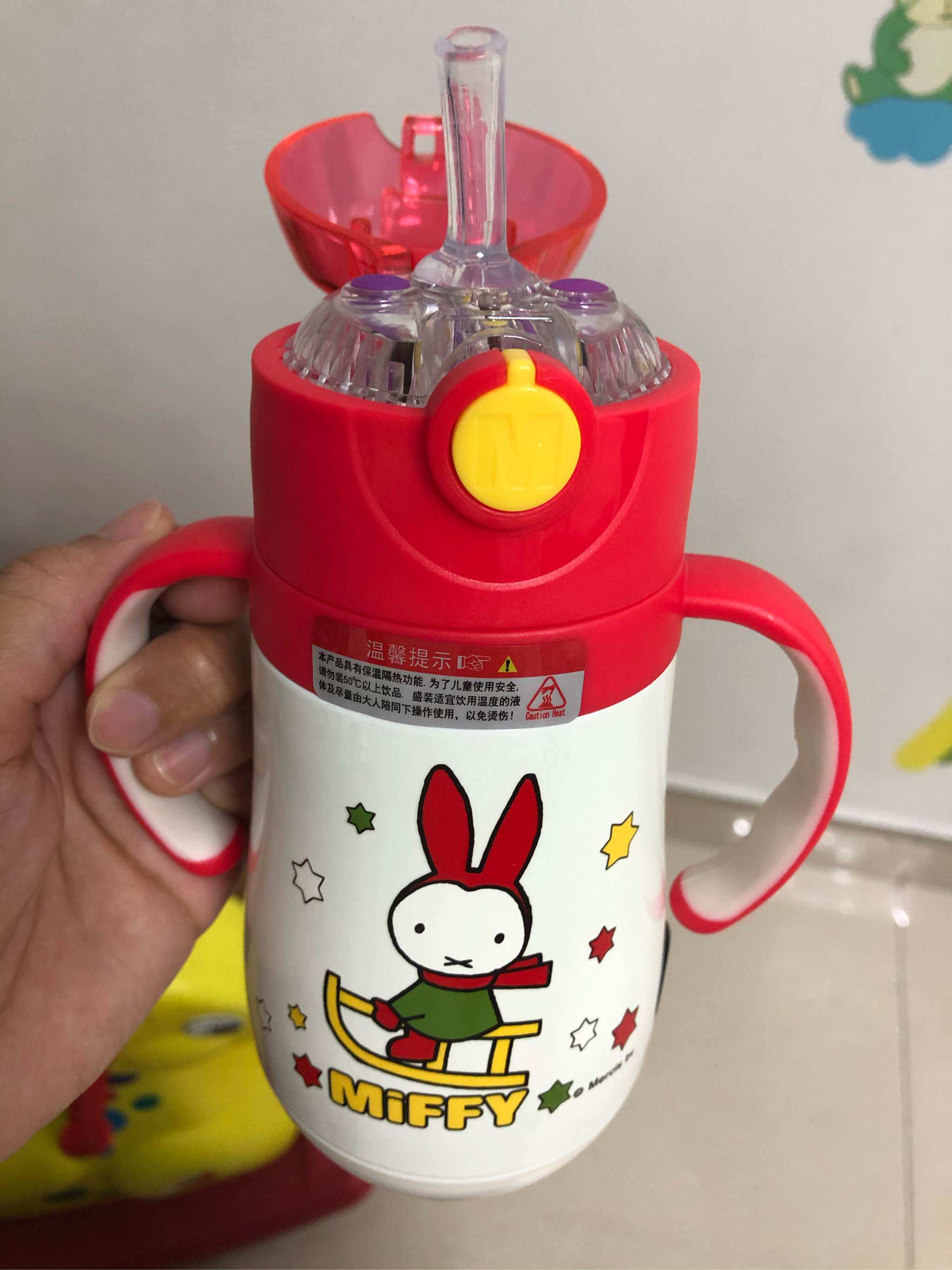 米菲儿童保温杯带吸管两用女孩316食品级学饮杯婴儿宝宝外出携带