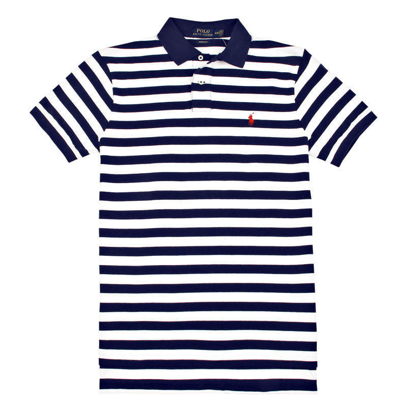 ralph lauren海军风条纹polo衫