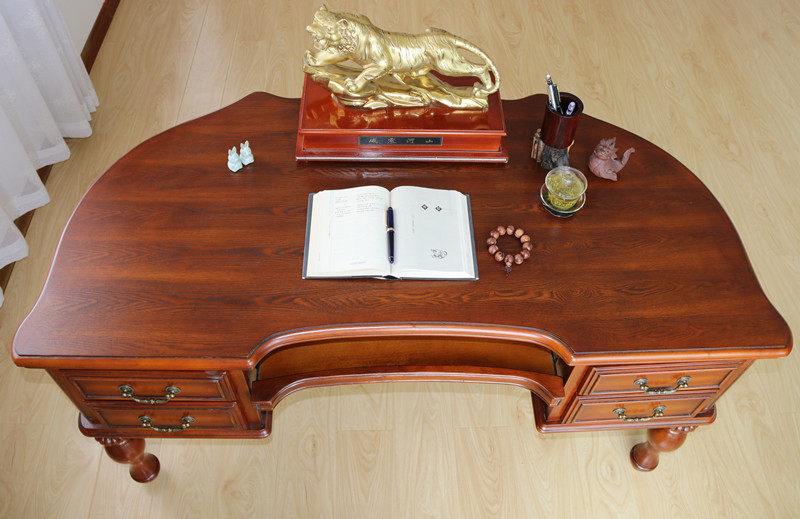 【试用评测】美式简约半圆实木书桌