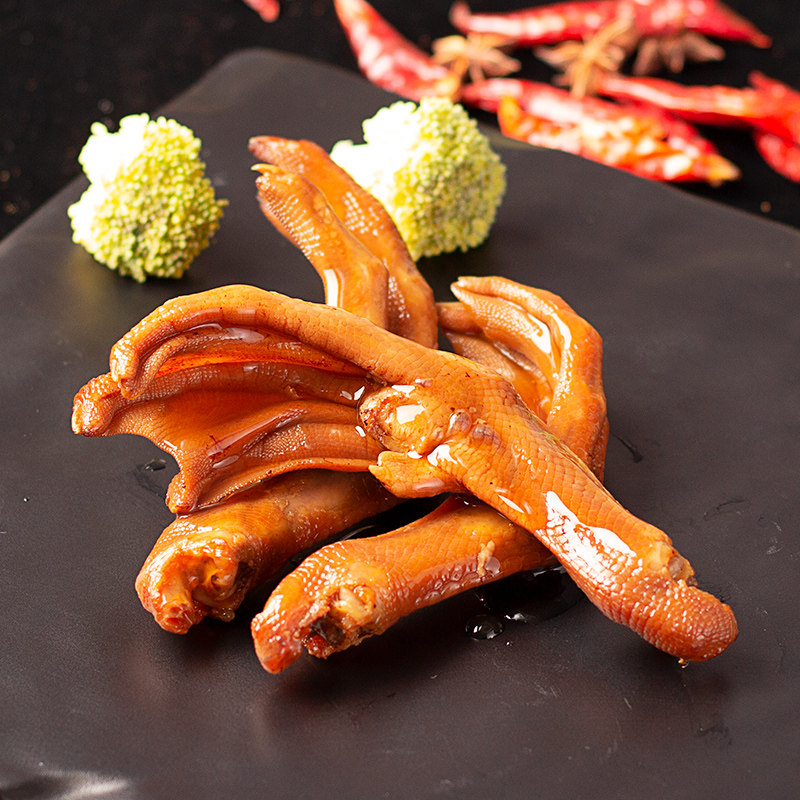 香辣鸭掌150g*2袋12只鸭爪辣味零食小吃休闲食品特产卤味熟食即食